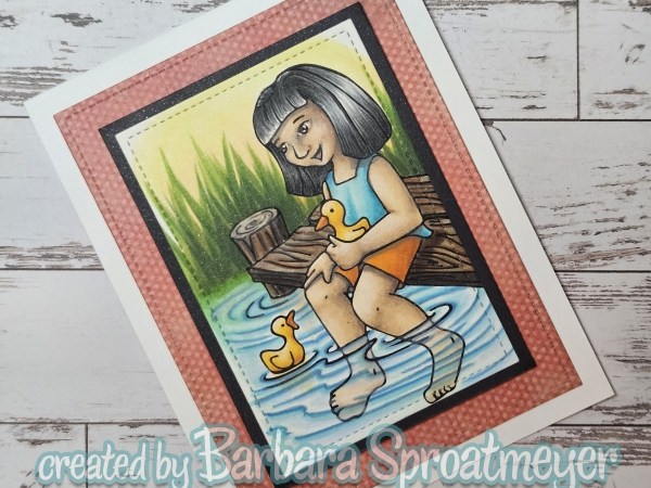 Girl with Ducks on&nbsp;Dock